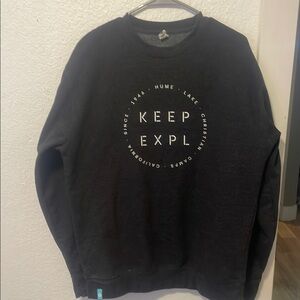 Black Crewneck Sweater with Circular Graphic